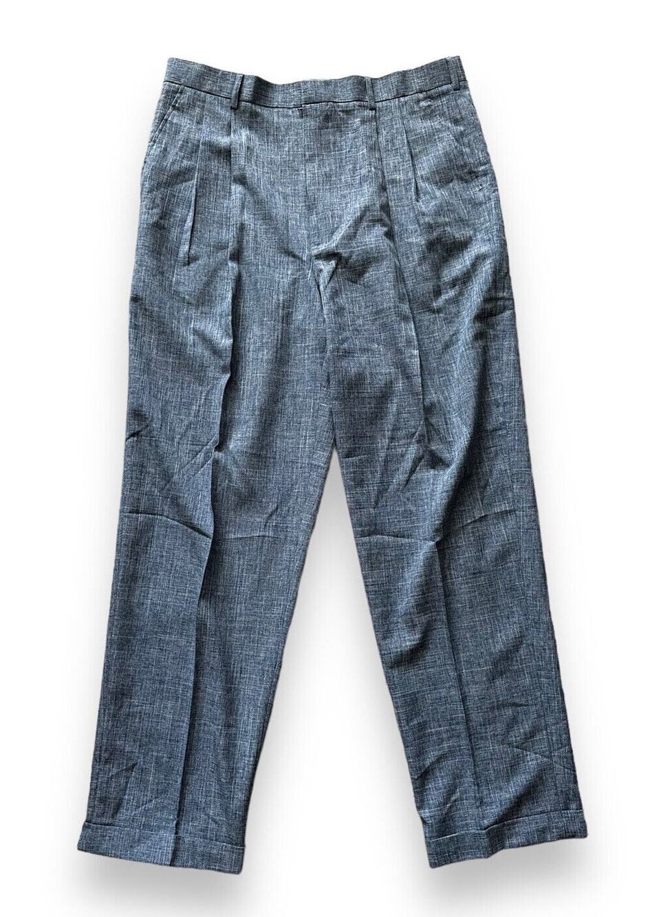 Tony Blake Men's Blue Marled Cuffed Dress Trousers 38/34 NWT